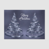 Christmas Shiny Blue Ribbon Tree Sparkle Tissuepapier (Voorkant)