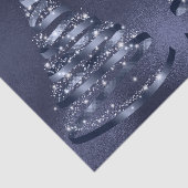 Christmas Shiny Blue Ribbon Tree Sparkle Tissuepapier (Detail)