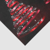 Christmas Shiny Red Ribbon Tree Sparkle Black Tissuepapier (Detail)