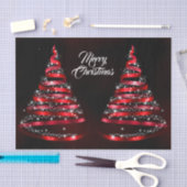 Christmas Shiny Red Ribbon Tree Sparkle Black Tissuepapier (Craft)