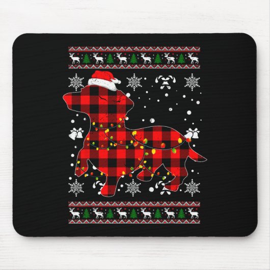 Christmas Shirt For Dachshund Lover Gift Santa Buf Muismat (Voorkant)