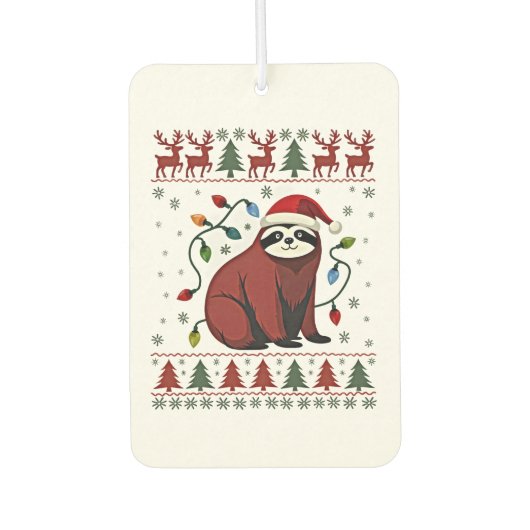 Christmas Shirt for Sloth Lover Gift Santa Buffalo Luchtverfrisser (Voorkant)