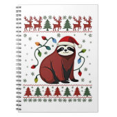 Christmas Shirt for Sloth Lover Gift Santa Buffalo Notitieboek (Voorkant)