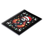 Christmas Shirt for Sloth Lover Gift Santa Buffalo Notitieboek (Linkerzijde)