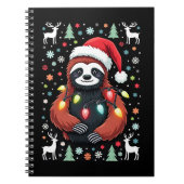 Christmas Shirt for Sloth Lover Gift Santa Buffalo Notitieboek (Voorkant)