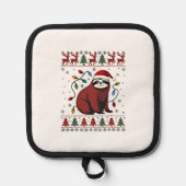 Christmas Shirt for Sloth Lover Gift Santa Buffalo Pannenlap (Voorkant)