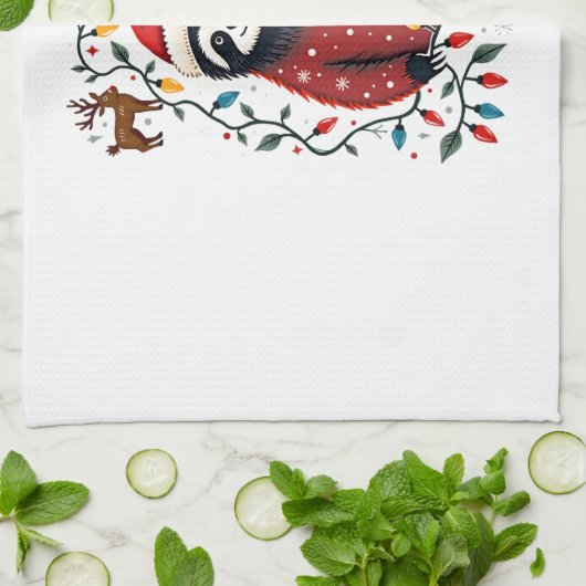 Christmas Shirt for Sloth Lover Gift Santa Buffalo Theedoek (Gevouwen)