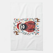 Christmas Shirt for Sloth Lover Gift Santa Buffalo Theedoek (Verticaal)