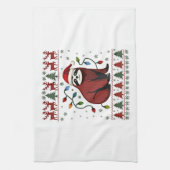 Christmas Shirt for Sloth Lover Gift Santa Buffalo Theedoek (Verticaal)