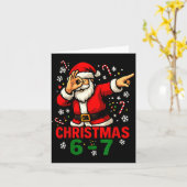 Christmas Shirt - Funny Dabbing Santa 6 7 Meme  Kaart (Gele Bloem)