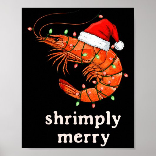 Christmas Shrimp Holiday Shrimply Merry Funny Fest Poster (Voorkant)