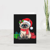 Christmas Siamese Cat Holiday Kitten Xmas Men Wome Kaart (Voorkant)