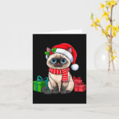 Christmas Siamese Cat Holiday Kitten Xmas Men Wome Kaart (Gele Bloem)