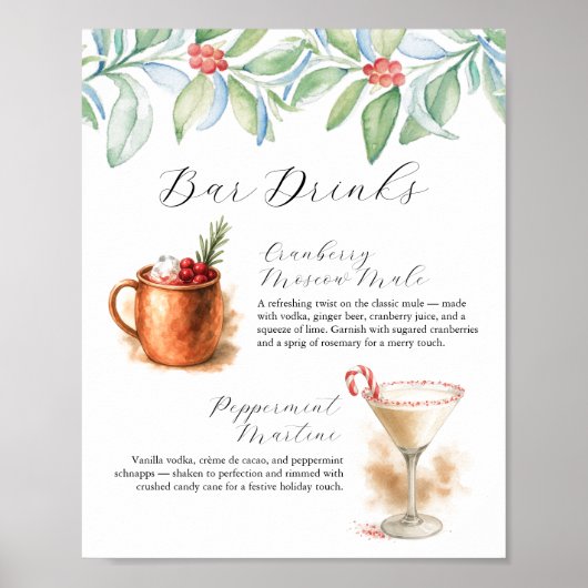 Christmas Signature Cocktail Drink Signage Poster (Voorkant)