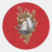 Christmas Silver bells Ronde Sticker (Voorkant)