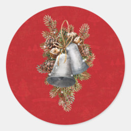 Christmas Silver bells Ronde Sticker