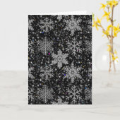 Christmas silver sparkle snow flakes kaart (Gele Bloem)