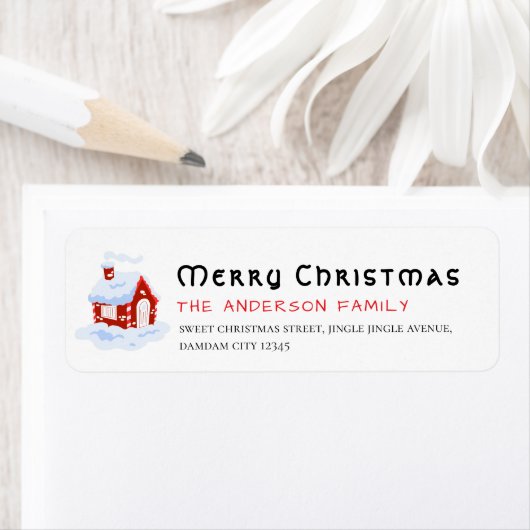 Christmas Simple Return Address Etiket (Insitu)