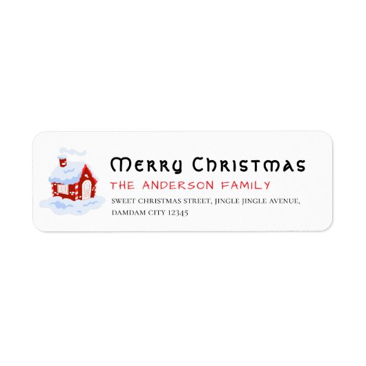 Christmas Simple Return Address Etiket (Voorkant)