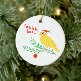 Christmas Singing Canary Keramisch Ornament