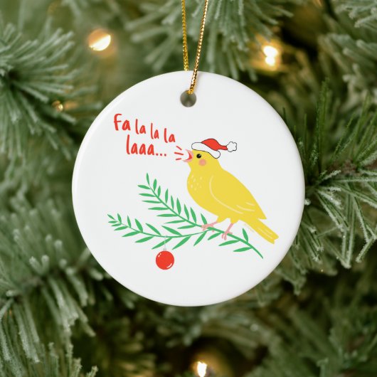 Christmas Singing Canary Keramisch Ornament (Boom)