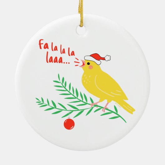 Christmas Singing Canary Keramisch Ornament (Achterkant)