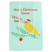 Christmas Singing Canary Medium Cadeauzakje (Achterkant)