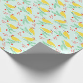 Christmas Singing Canary Pattern Cadeaupapier (Hoek)
