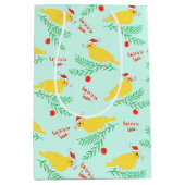 Christmas Singing Canary Pattern Medium Cadeauzakje (Voorkant)