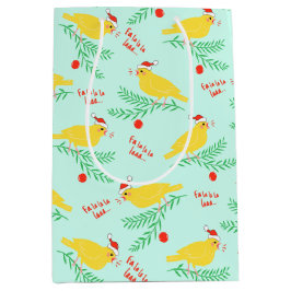 Christmas Singing Canary Pattern Medium Cadeauzakje