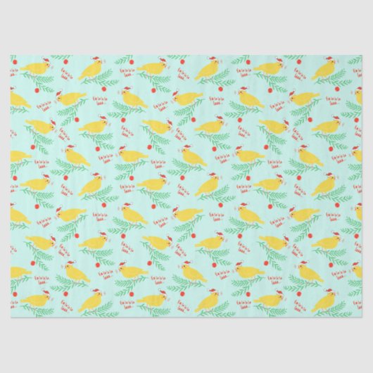 Christmas Singing Canary Pattern Tissuepapier (Voorkant)