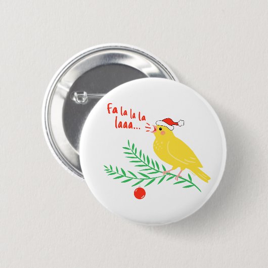 Christmas Singing Canary Ronde Button 5,7 Cm (Voorkant /achterkant)