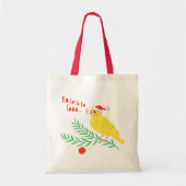 Christmas Singing Canary Tote Bag (Voorkant)