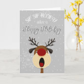 CHRISTMAS SIP SIP HOORAY CARD KAART (Gele Bloem)