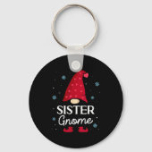 Christmas Sister Gnome Dwarf Garden Gnome Family  Sleutelhanger (Voorkant)