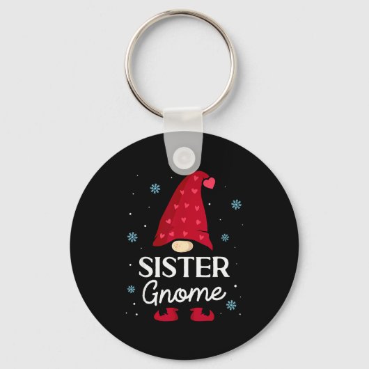 Christmas Sister Gnome Dwarf Garden Gnome Family  Sleutelhanger (Voorkant)