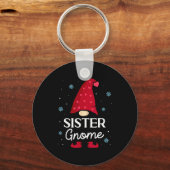 Christmas Sister Gnome Dwarf Garden Gnome Family  Sleutelhanger (Voorkant)