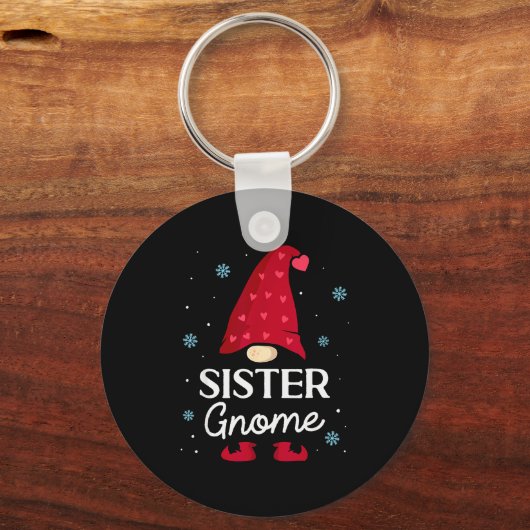 Christmas Sister Gnome Dwarf Garden Gnome Family  Sleutelhanger (Voorkant)