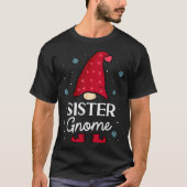 Christmas Sister Gnome Dwarf Garden Gnome Family  T-shirt (Voorkant)