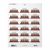 Christmas Six Chocolate Lab Puppies Etiket (Full Sheet)