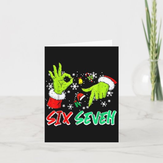 Christmas Six Seven 67 Funny Meme 6 7 Xmas Women M Kaart (Voorkant)