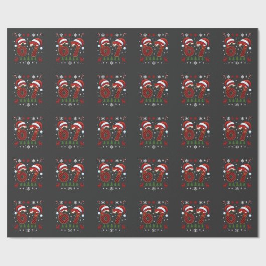 Christmas Six Seven 67 Santa Xmas Gen Alpha Cadeaupapier (Vlak)