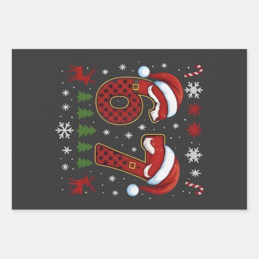 Christmas Six Seven 67 Santa Xmas Gen Alpha Inpakpapier Vel (Voorkant)