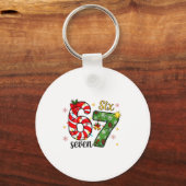 Christmas Six Seven Funny Trendy 6 7 Viral Meme  Sleutelhanger (Voorkant)
