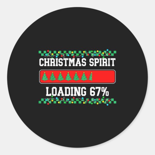 Christmas Six Seven Srit Loading 67 Meme Gen Z Alp Ronde Sticker (Voorkant)