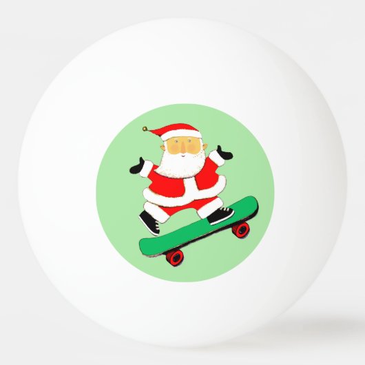 Christmas Skateboarding Skateboarder Pingpongbal (Voorkant)