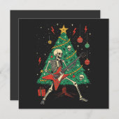 Christmas Skeleton Gitarist Feestdagenkaart (Voorkant / Achterkant)