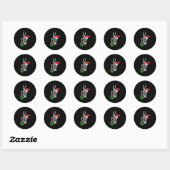 Christmas Skeleton Hand Peace Cket Xmas Men Women Ronde Sticker (Vel)