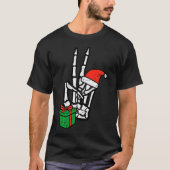 Christmas Skeleton Hand Peace Cket Xmas Men Women  T-shirt (Voorkant)