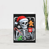 Christmas Skeleton Hot Chocolate Funny Xmas Mannen Kaart (Voorkant)